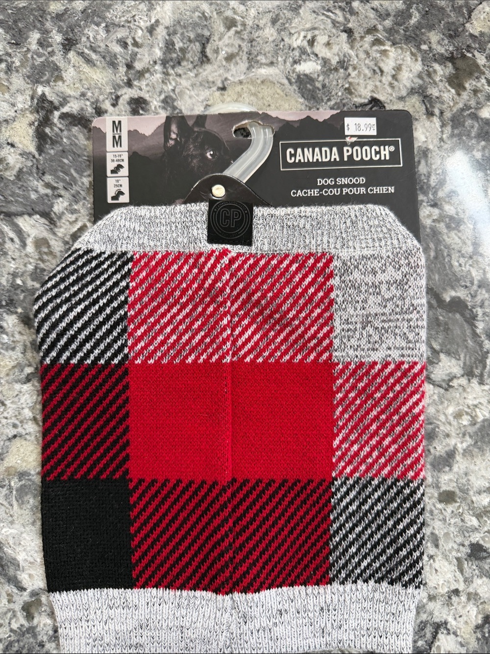 Canada Pooch Red & Black Plaid Dog Snood - Medium
